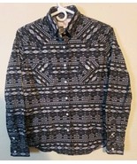 Panhandle Western Pearl Snap Shirt Women&#39;s Size SMALL Long Sleeve Aztec ... - $22.86 CAD