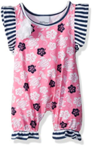 Flap Happy Baby Girls&#39; Seraphina Fluter Sleeve Romper with Snap Crotch 12M - £11.82 GBP