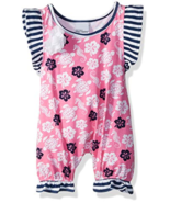 Flap Happy Baby Girls&#39; Seraphina Fluter Sleeve Romper with Snap Crotch 12M - £11.83 GBP