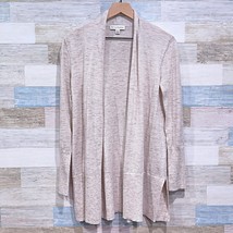 Warren + White Longline Open Front Cardigan Beige Cotton Blend Womens Small - £43.51 GBP