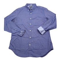 Banana Republic Shirt Mens Large Blue Button Up Flip Cuff Work Dress Office - $18.69