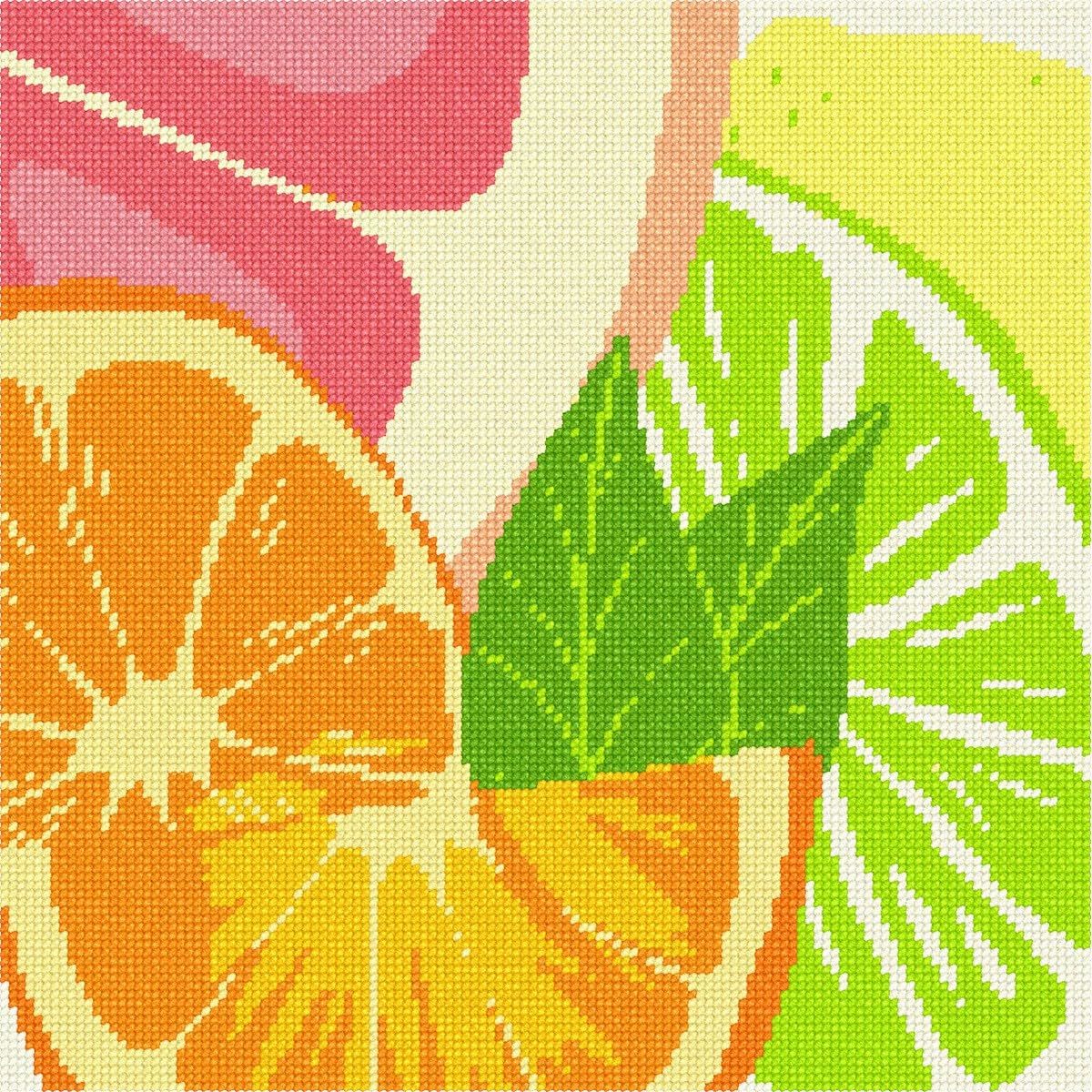 Pepita Needlepoint Canvas: Abstract Citrus, 10&quot; x 10&quot; - $78.00+