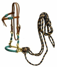 Western Horse Rawhide Bosal Bridle Headstall w/ Real Horsehair Mecate Reins - £62.31 GBP