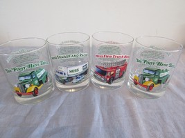 Hess 1996 Classic Toy Truck Series Glasses 4 Drinking Tumblers Firetruck First - $23.79