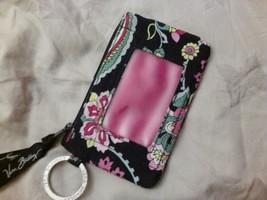 Vera Bradley Petal Paisley Zip ID Holder &amp; Key Ring EUC - £9.73 GBP