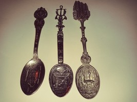 Lot of three Souvenir Spoons Muir Calif, Puerto Rico, Mystery? - £15.71 GBP
