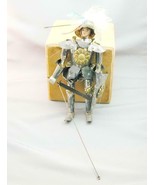 Old Papier Mache &amp; Wood Doll Marionette Puppet Tin Armor Silk? Clothing ... - £179.32 GBP