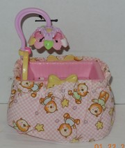 Loving Family Dollhouse Fisher Price Nursery Pink Yellow Bassinet Crib Cradle - $9.75