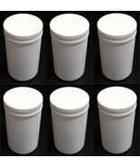 Lot of 6 Large White Plastic Canisters/Containers with Lids - £10.11 GBP