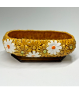 Vintage Golden Harvest Daisy Dish MCM Footed Planter Centerpiece Embossed - $22.99