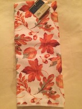 Thanksgiving fall autumn towel leaves acorns nature orange 15x25 in  - $11.00