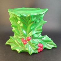 Vintage Ceramic Holly Berry Candle Pedestal EUC - £10.52 GBP