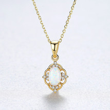 S925 Silver Opal Opal Necklace Cross Chain Neck Factory - £11.99 GBP