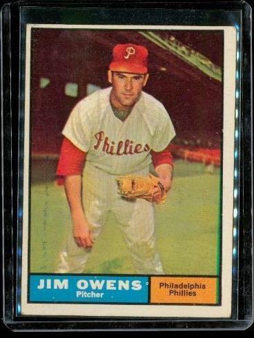 Primary image for Vintage 1961 TOPPS Baseball Card #341 JIM OWENS Philadelphia Phillies