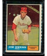 Vintage 1961 TOPPS Baseball Card #341 JIM OWENS Philadelphia Phillies - £6.64 GBP