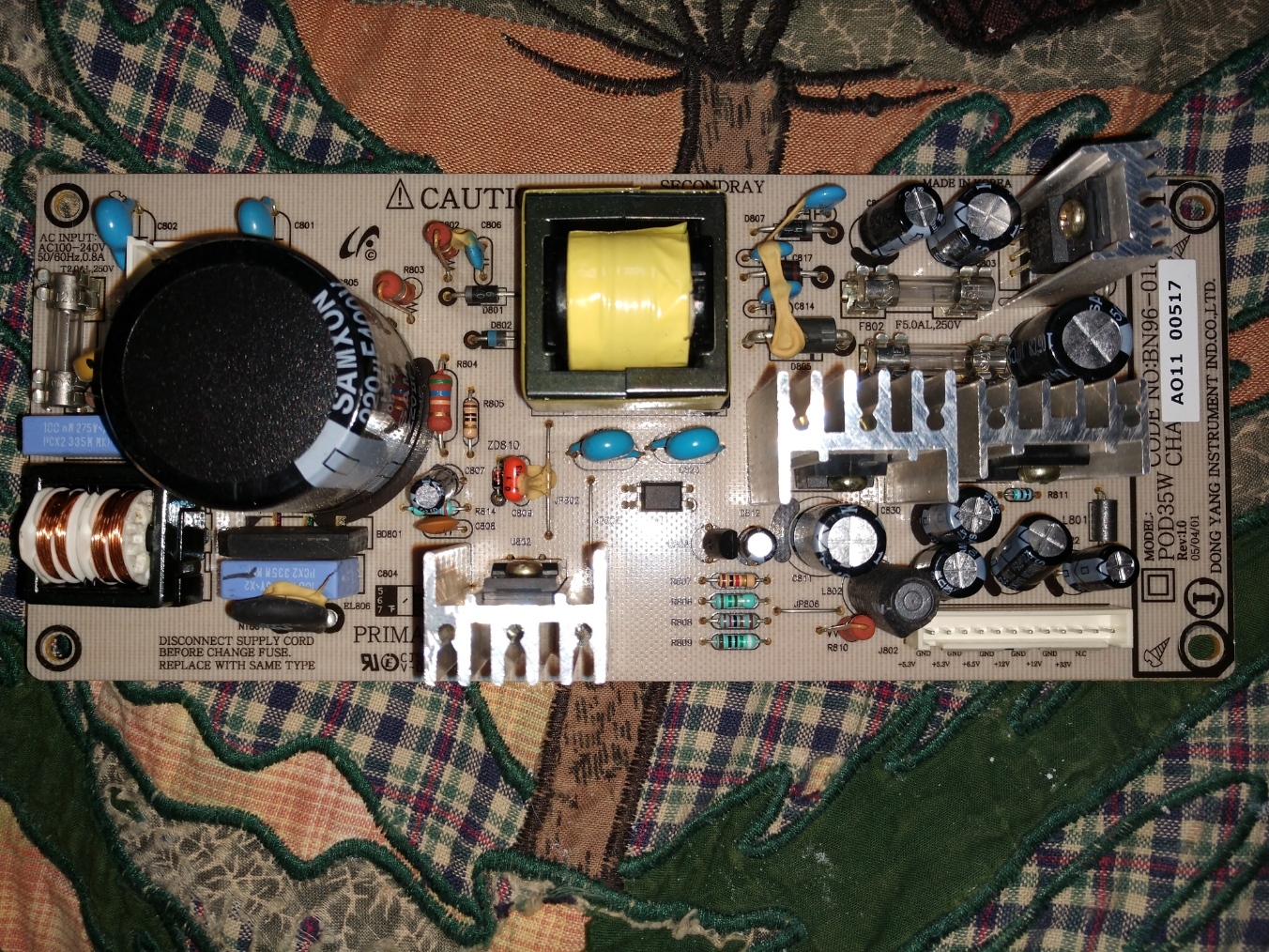 Samsung BN96-01805A (POD35W) Power Supply Unit Board - $17.99
