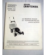 Sears Craftsman 1986 Lawn Mower Owner&#39;s Manual Model No. 917.372220 - $188.29 MXN