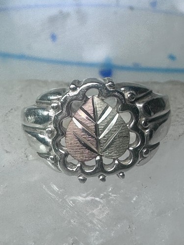 Black Hills Gold Ring leaf band size 7.75 sterling silver women girls Item image 7