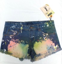 NEW BUTTER Super Soft Multi Paint Splatter Distressed Jean Shorts (Size 1) - £19.87 GBP