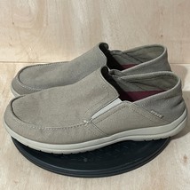 Crocs Santa Cruz Shoes Mens Size 12 Slip On Loafers Canvas 204834 Khaki Tan - £25.60 GBP