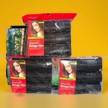 MAGIC COLLECTION MAGNETIC JUMBO ROLLERS 1 1/2&quot; 3/ 6 PACK BLACK - Total 1... - $21.66