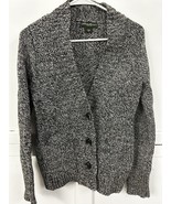 Eddie Bauer Cardigan Sweater Marled Knit Shawl Collar Black White - Wome... - $516.71 MXN