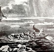 Boat Ocer Whales Tail Whaling 1926 Nautical Antique Print Whale Hunting ... - $458.41 MXN