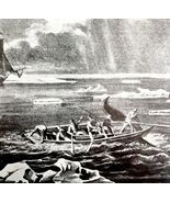 Boat Ocer Whales Tail Whaling 1926 Nautical Antique Print Whale Hunting ... - $35.02 CAD