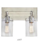 Regan 12.75 in. 2-Light Brushed Nickel Vanity Light with Clear Glass Shades - $71.41 CAD