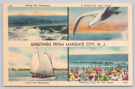 Postcard Greetings From Margate City New Jersey Multi-view Metrocraft - £9.22 GBP