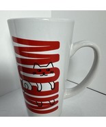 Meow Tall Tapered Cat Mug Latte Coffee Tea Cup 16 oz - £16.35 GBP