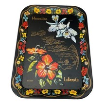 Vintage Hawaii Islands Metal Tray Tiki Black Bright Colors 13 x 9 Japan ... - £31.48 GBP