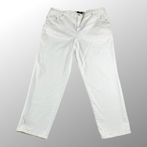 Gloria Vanderbilt Amanda Women&#39;s White Straight Stretch Denim Jeans Sz 18 - £15.82 GBP
