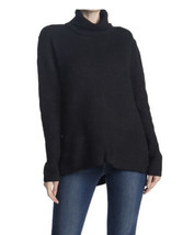 Sweet Romeo Size XL Abstract Ribbed Turtleneck Sweater Black Tunic Womens - £18.04 GBP