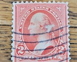 US Stamp George Washington 2c Used Red 252 Wave Cancel - $1.89