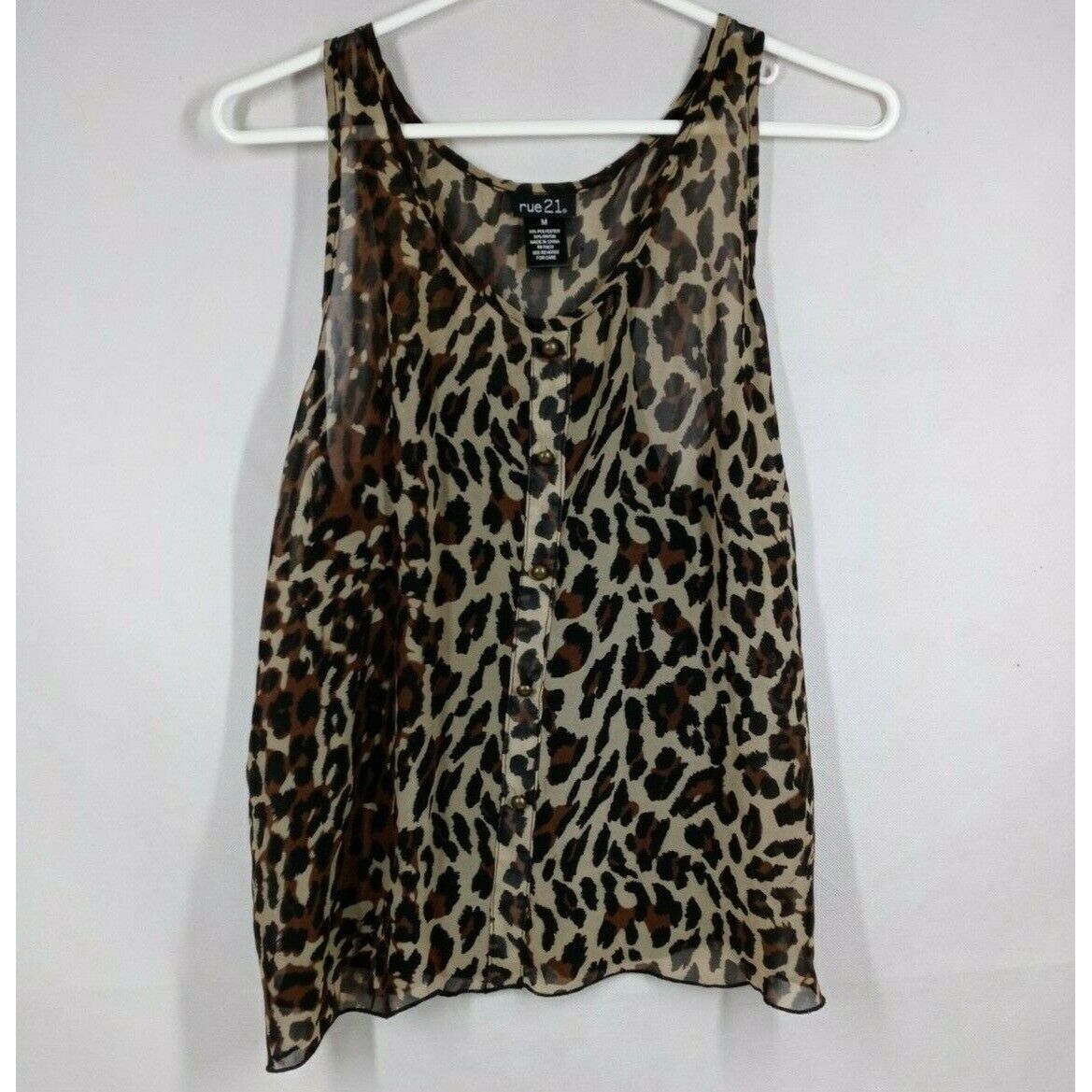 Primary image for Rue 21 Women's Leopard Print Sleeveless Sheer Blouse Size Medium