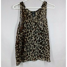 Rue 21 Women&#39;s Leopard Print Sleeveless Sheer Blouse Size Medium - £11.48 GBP