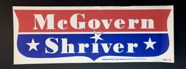 McGovern Shriver 1972 Presidential Campaign Bumper Sticker Deadstock RARE - £7.65 GBP