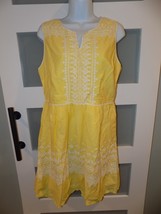 Vineyard Vines Yellow Happy Cheery Embroidered Sundress Size 12 EUC - £50.79 GBP