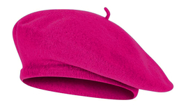 Top Headwear Wool Blend French Bohemian Beret Color Hot Pink - $20.00