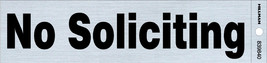 NO SOLICITING Sign Adhesive Door Window Sticker Aluminum 2&quot; x 8&quot; HILLMAN... - $21.66