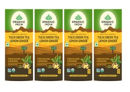 Organic India Green Tea|Organic India Tulsi Green Tea, Lemon Ginger, 25 Tea Bags - £14.88 GBP