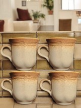 Mikasa Stoneware Whole Weat Coffee Tea Cups Set Of 4 Japan E8000 3.5&quot; Vtg  - $34.77