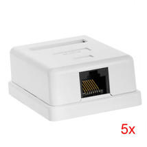 5Pcs 1-Port Single-Port Cat6 Rj45 Ethernet Surface Mount Box W/ Keystone Jack - £43.15 GBP