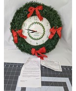 Christmas Wreath Musical Clock Emson 1999 Works - $43.95