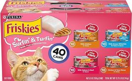 Purina Friskies Wet Cat Food Variety Pack - Surfin&#39; &amp; Turfin&#39; Prime Filets Favor - £26.37 GBP