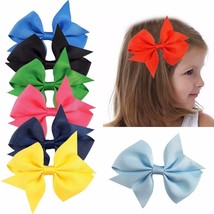 40 Pcs 4&quot; Baby Girls Grosgrain Ribbon Boutique Hair Bows For School Girls - £11.71 GBP