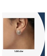 1 CTW, Pavé Diamond Sterling Silver Round Stud Earrings - $540.24 CAD