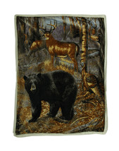 Zeckos Sherpa Hunter Trophies Silk Touch Throw Blanket 60 Inches By 50 Inches - £25.33 GBP