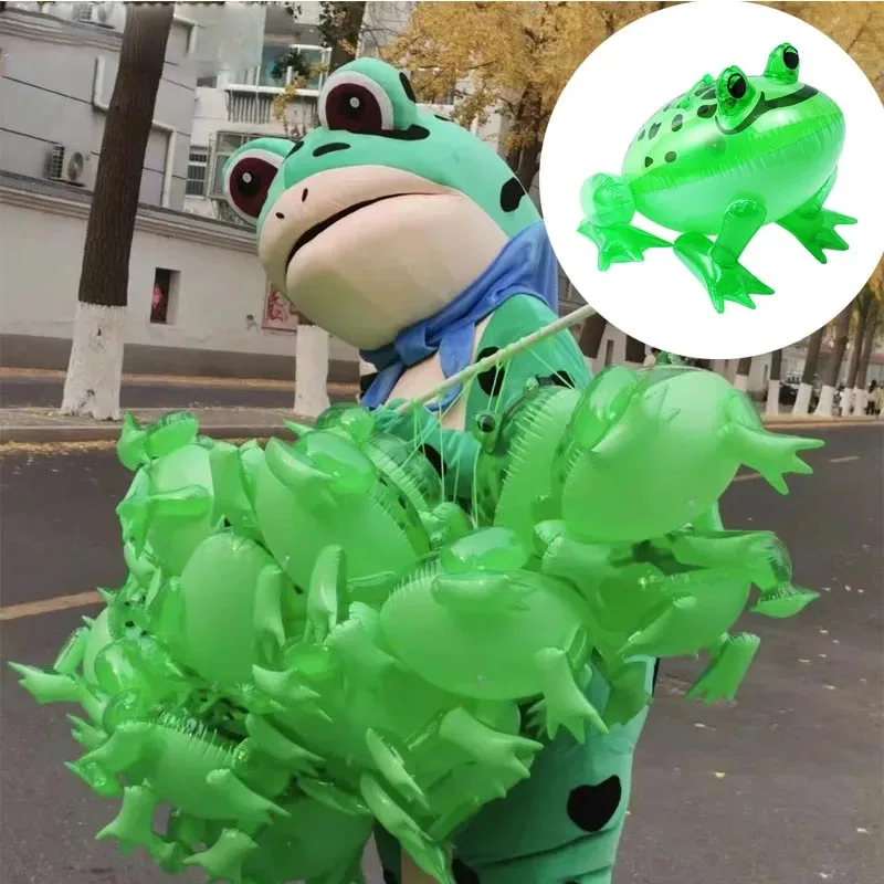 Cute Inflatable Green Frog Eyes Cartoon Frog Model Party Decor Classic Toys for - £10.36 GBP+